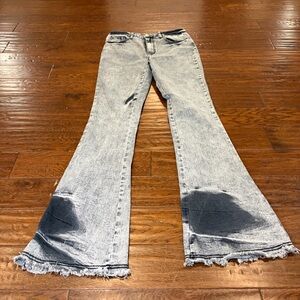 Fashion Nova Jeans Y2K Flare Jeans Faded Black Juniors Size 9